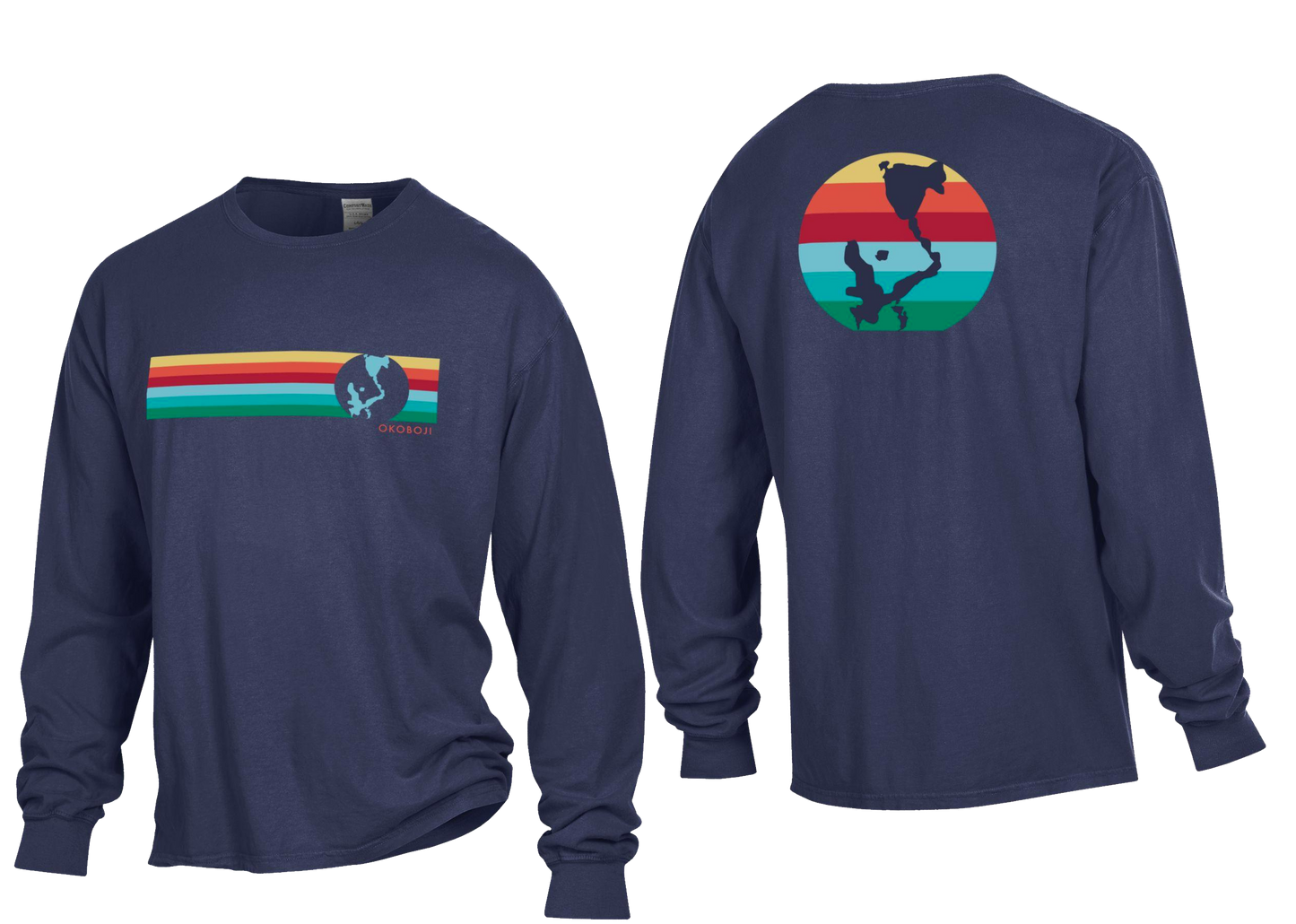 Okoboji 6 Stripe Long Sleeve Tee