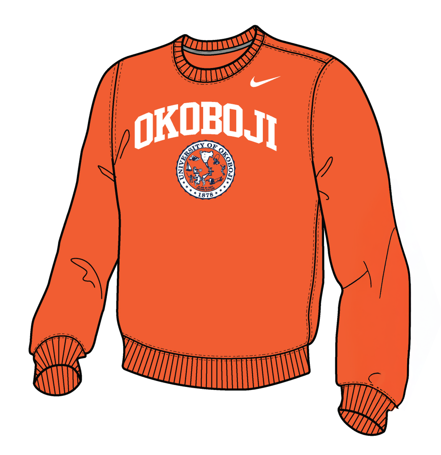 University of Okoboji Club Crew - Orange