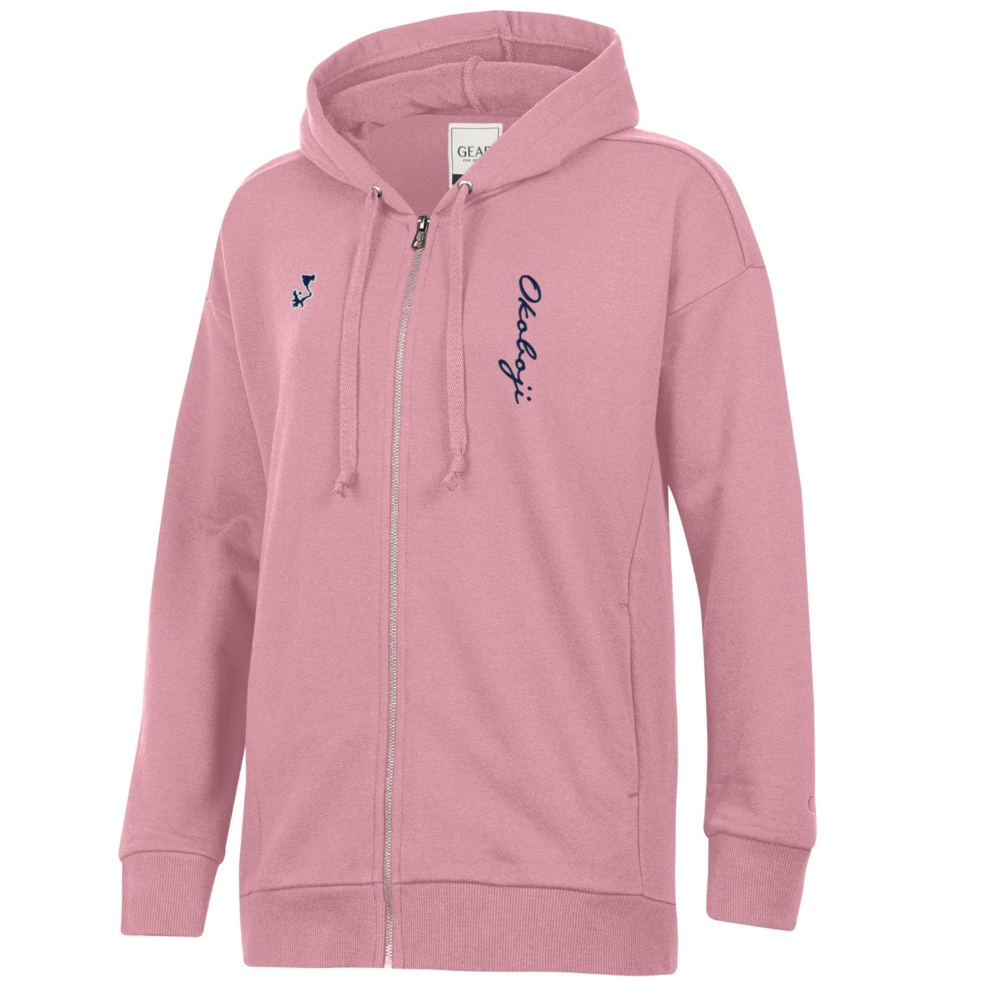 Okoboji Lady Full Zip Hood with Lake - Pink