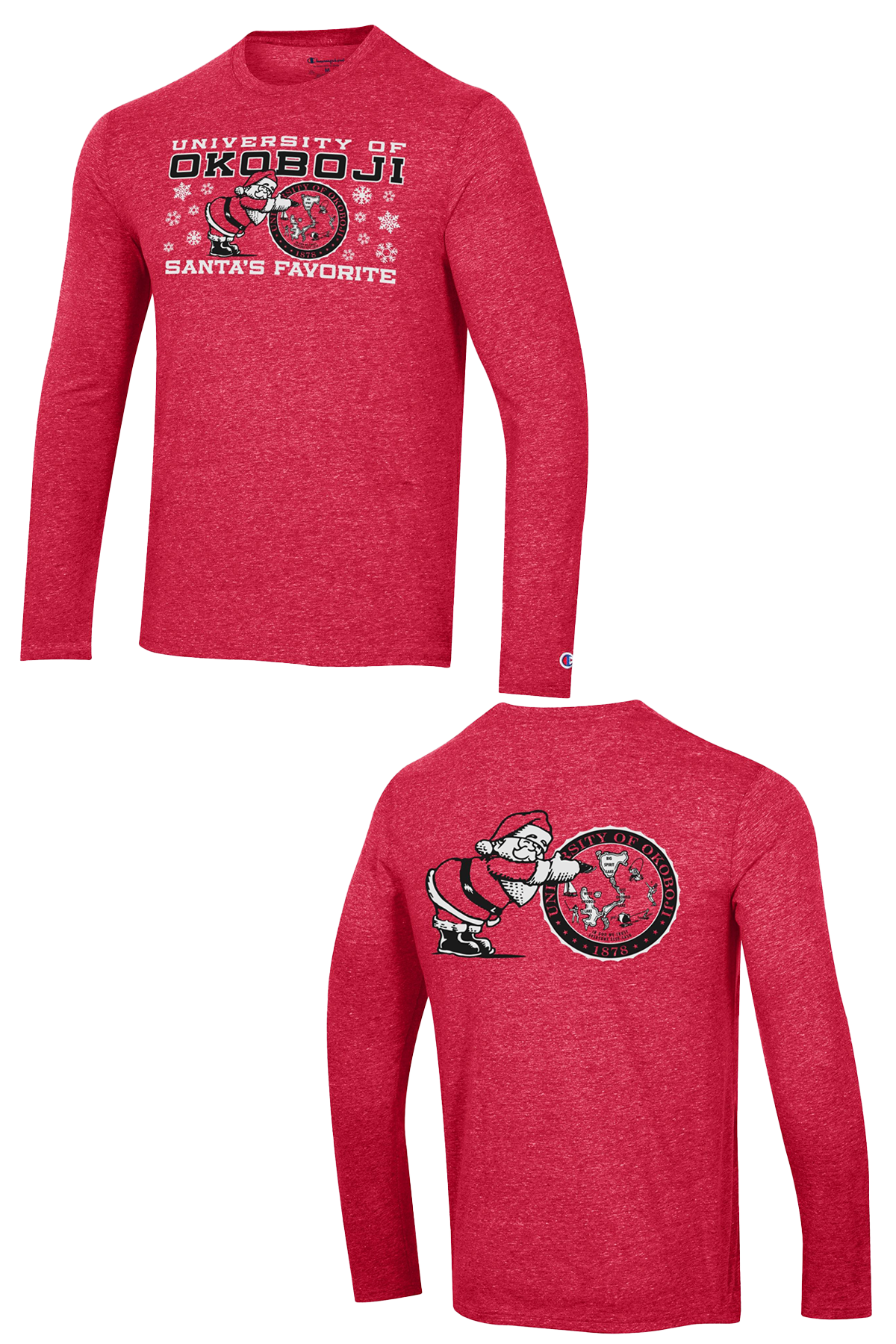 Santa's Favorite Okoboji Long Sleeve Tee