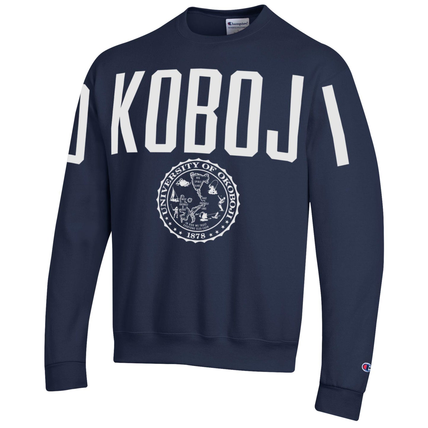 Navy Retro Print O KOBOJ I sweatshirt