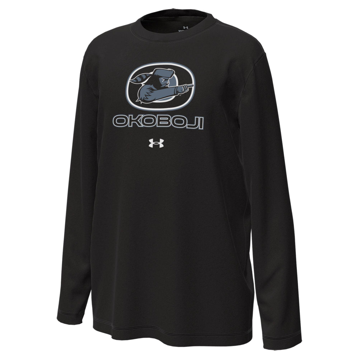 Under Armour youth black Okoboji Tech Stretch long sleeve tee front