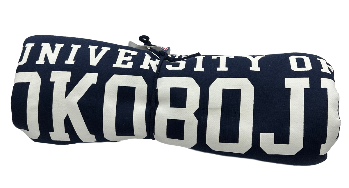 The U of O Navy With White Sweatshirt Blanket