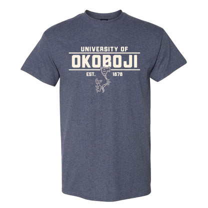 University of Okoboji with Lakes Retro Heather Tee
