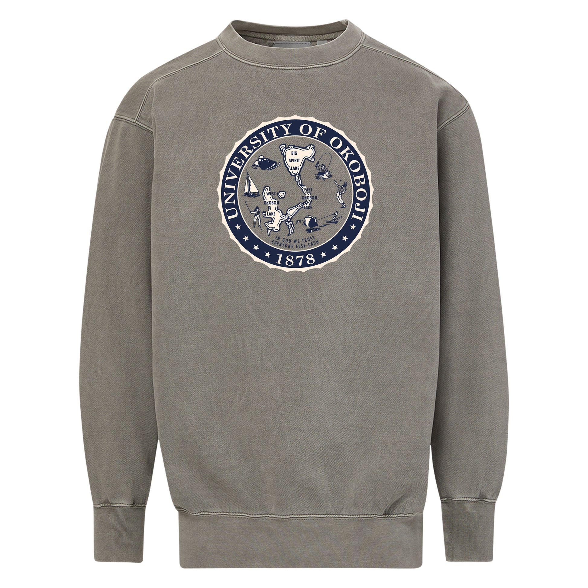 Okoboji Crest Coastal Color Crewneck Sweatshirt