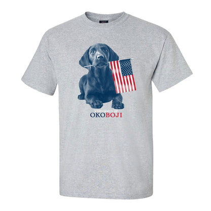 University of Okoboji Puppy Dog Flag Tee