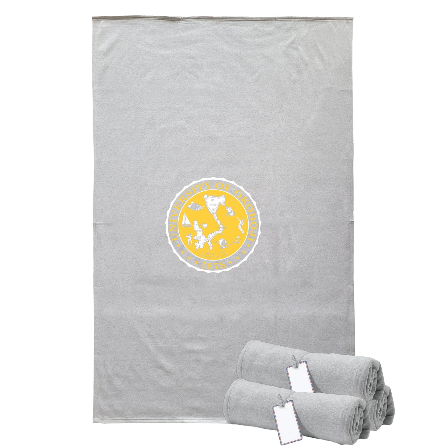 The U of O Gray With Gold Crest Sweatshirt Blanket