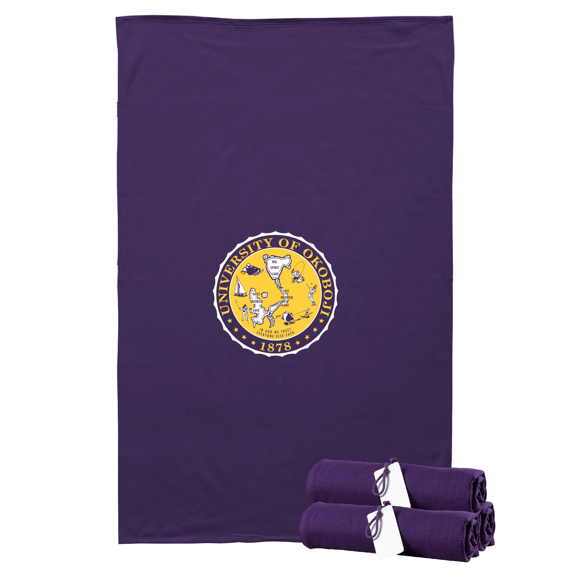 Purple with Gold & White Sweatshirt Blanket
