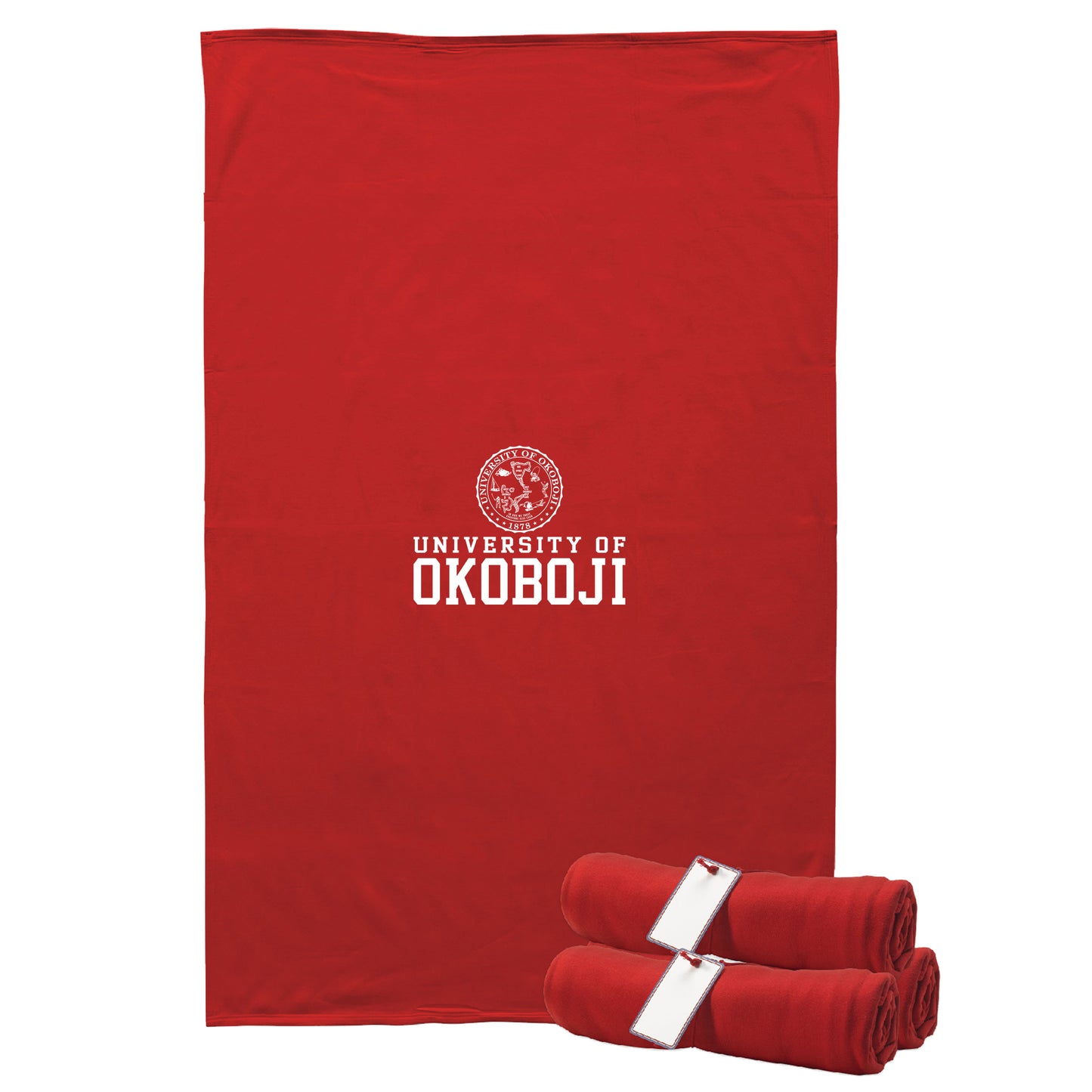 The U of O Red With White Sweatshirt Blanket