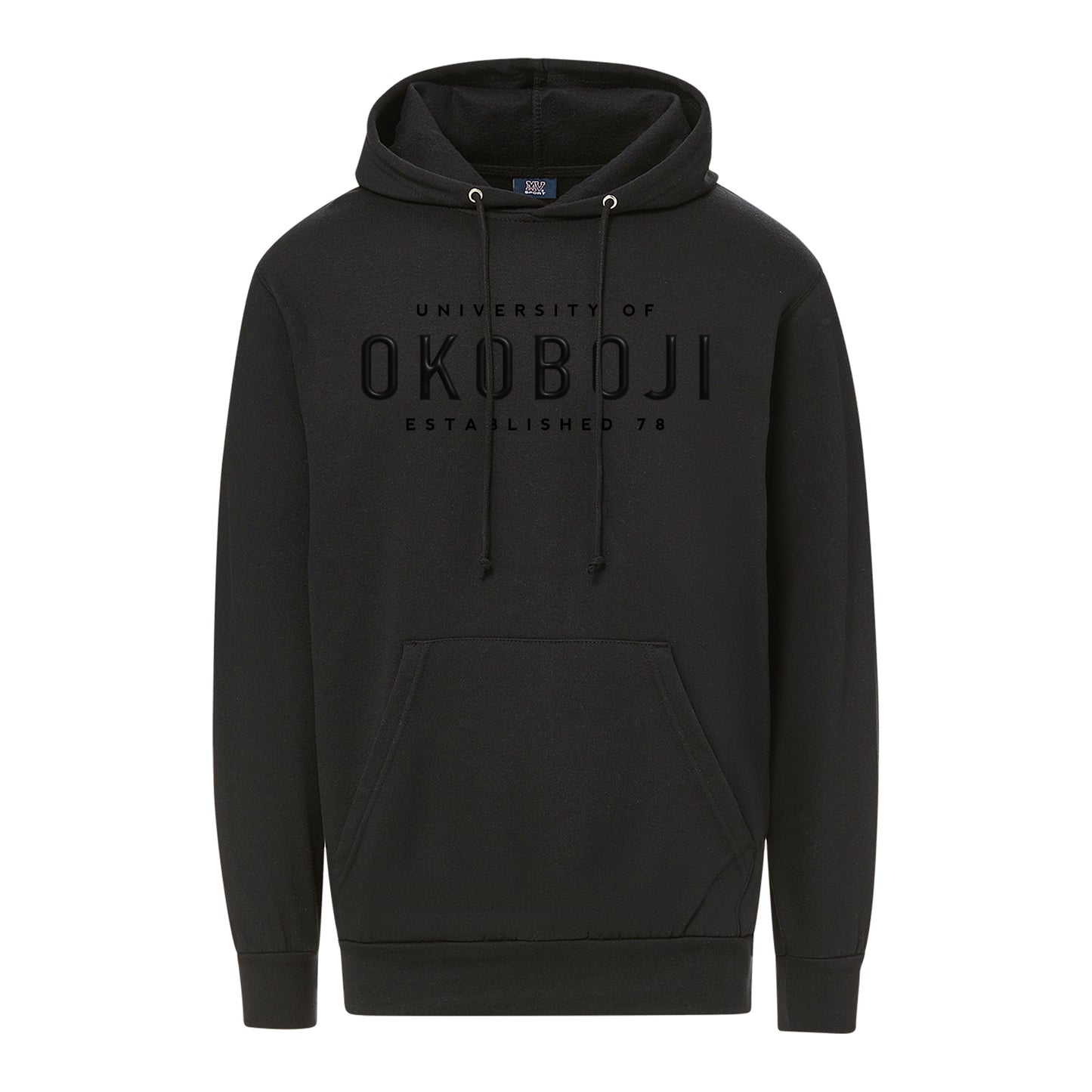 University of Okoboji Black Gel 3D Letter Hoodie