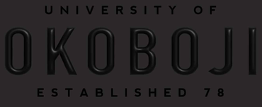 University of Okoboji Black Gel 3D Letter Crew