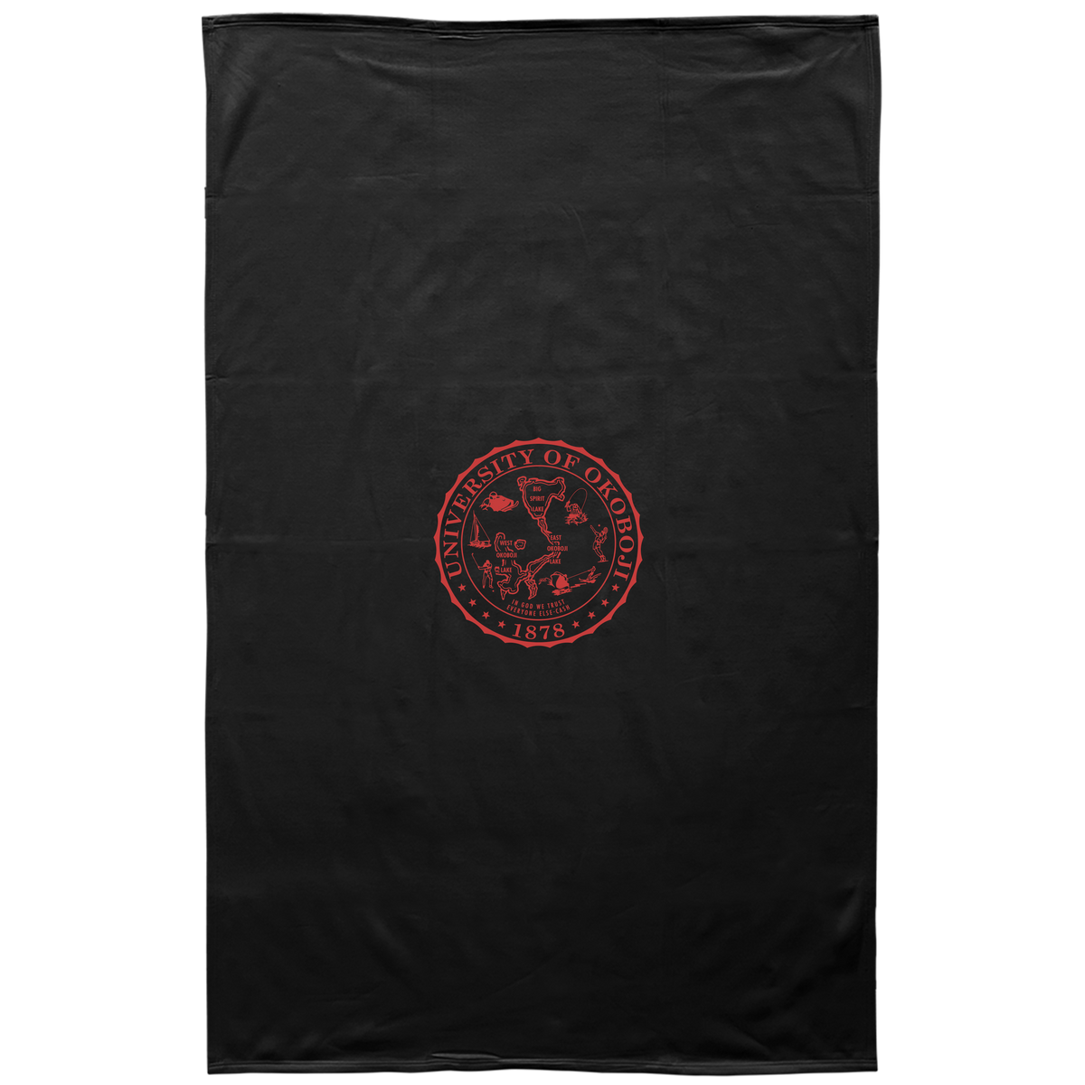 University of Okoboji Black & Red Sweatshirt Blanket