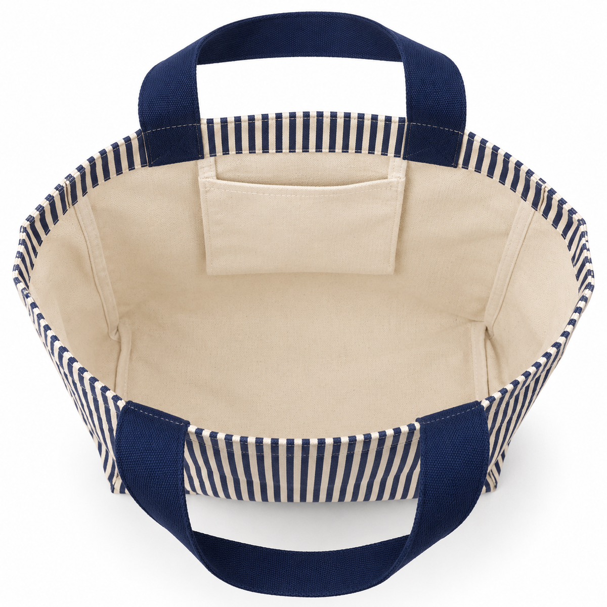 Logo Brands City of Okoboji Classic Canvas Tote - Navy Stripe