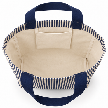 Logo Brands City of Okoboji Classic Canvas Tote - Navy Stripe