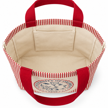 Logo Brands City of Okoboji Classic Canvas Tote - Red Stripe