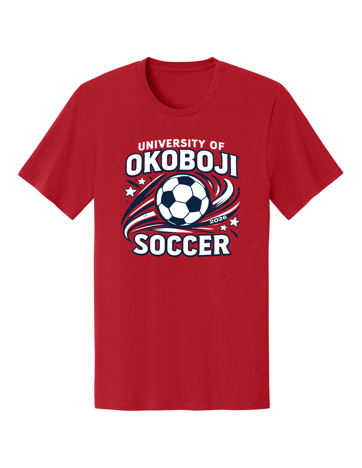 Official 49th Annual University of Okoboji Soccer Tournament Tee ￼