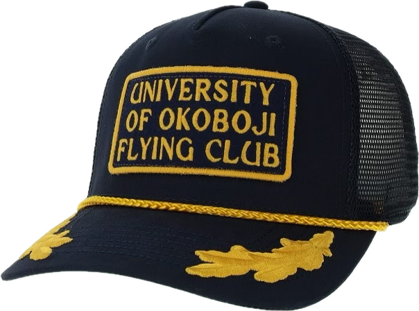 Okoboji Flying Club Navy Trucker Cap