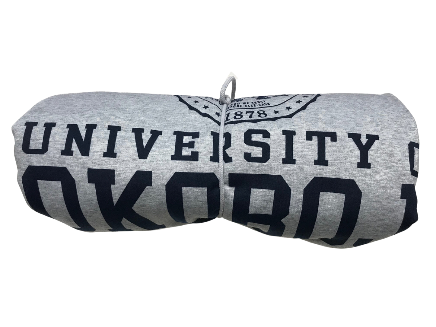 The U of O Gray With Navy Sweatshirt Blanket