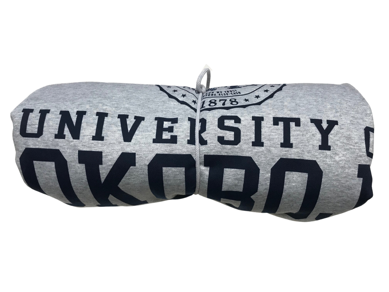 The U of O Gray With Navy Sweatshirt Blanket