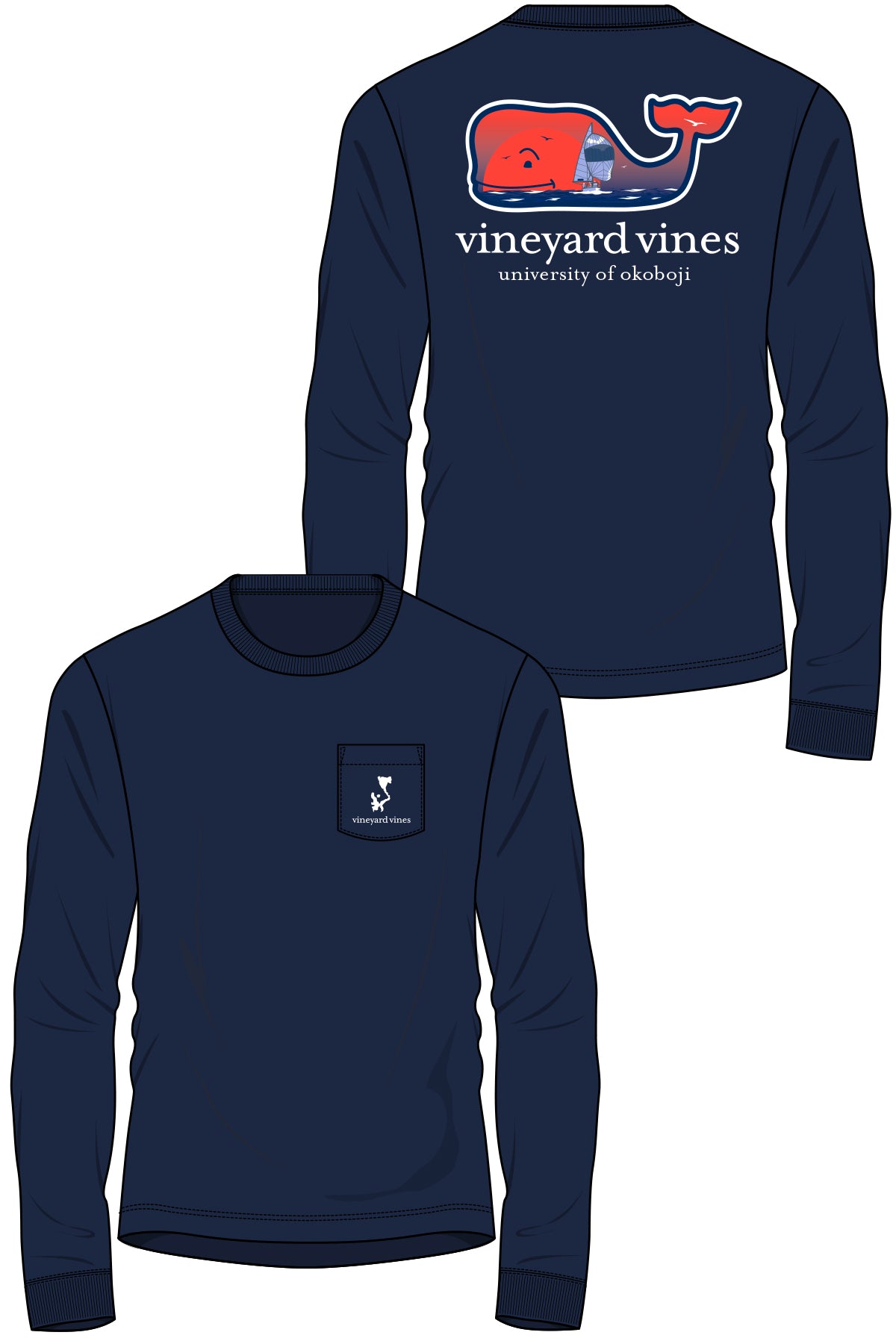 The Okoboji Sailboat Sunset Long Sleeve Tee