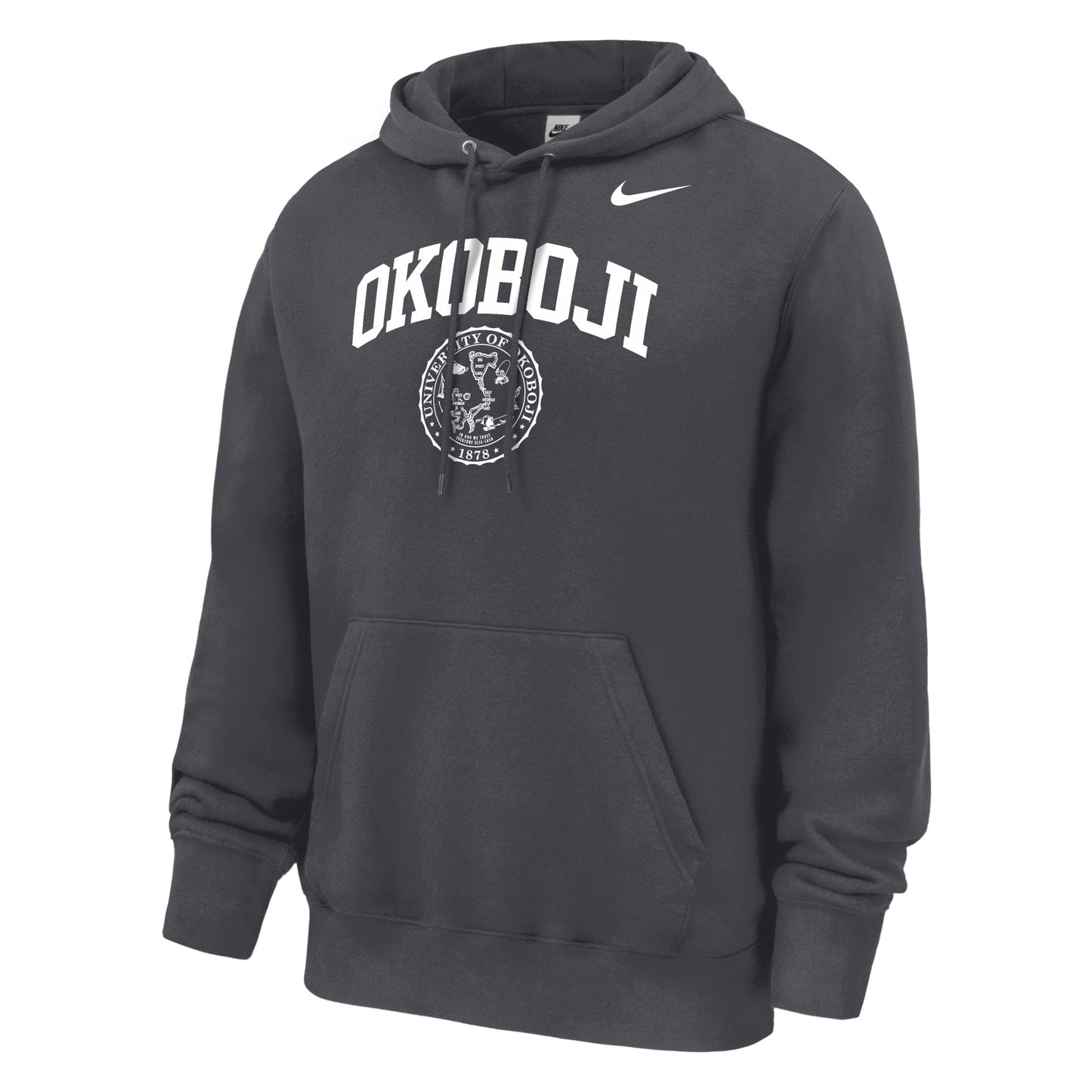 Okoboji Crest Nike Hoodie - Anthracite