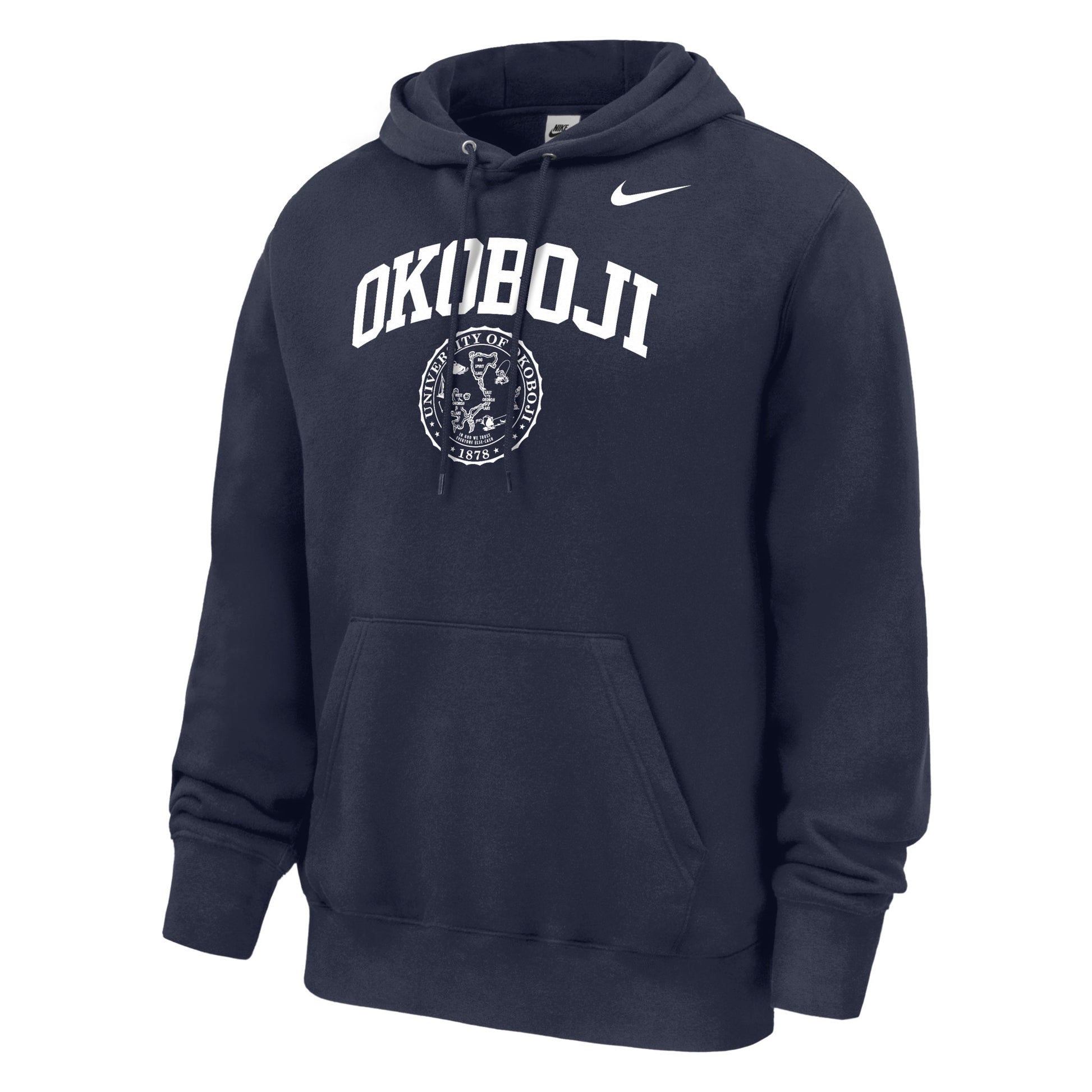 Okoboji Crest Nike Hoodie - Navy
