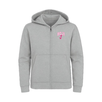 Garb Toddler BOJI Henry Full Zip Hoodie - Pink / Grey