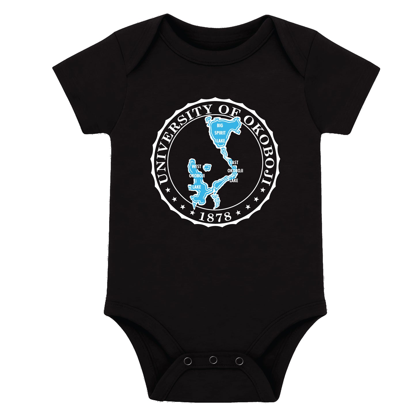 Okoboji Bleu Otis Infant Bodysuit - Black