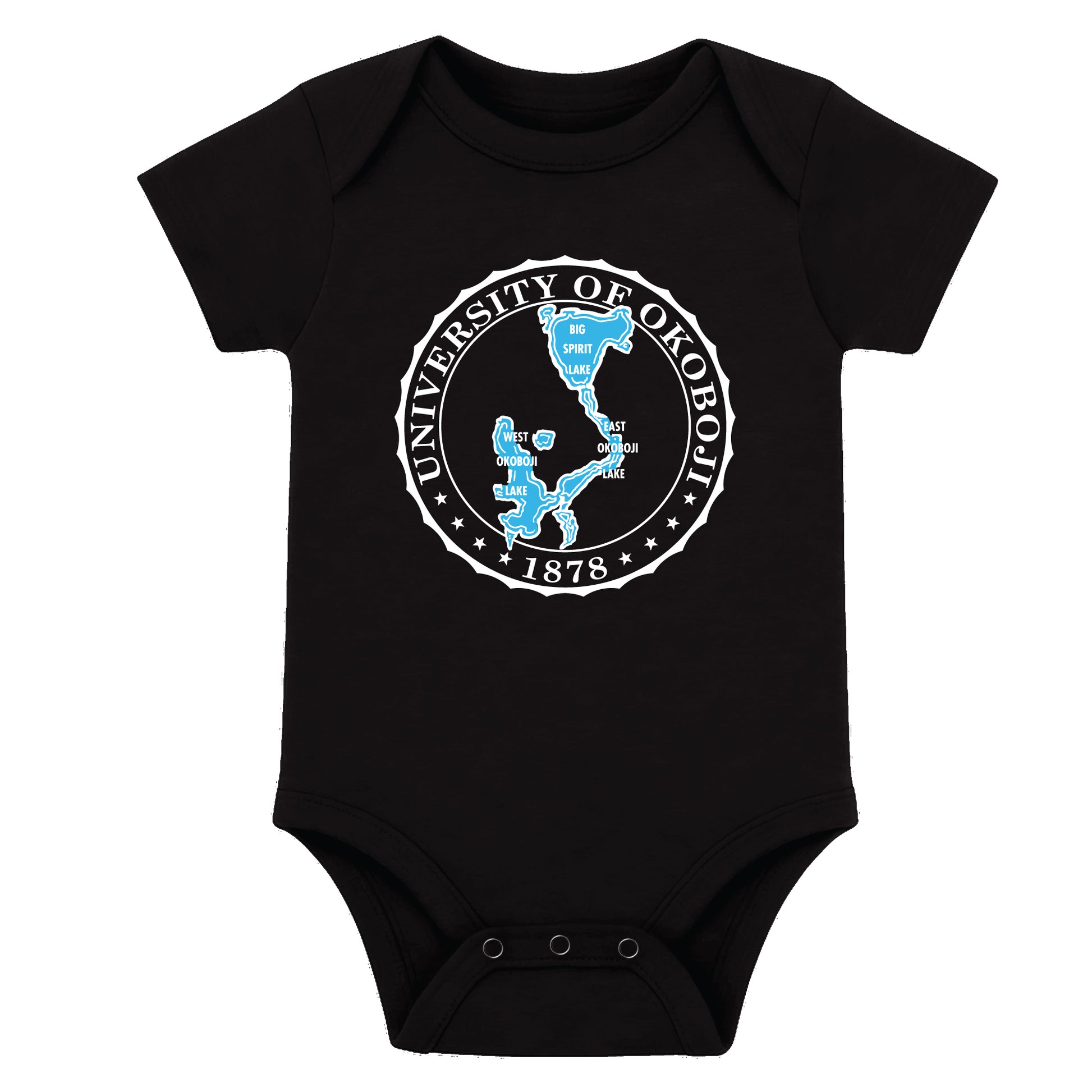 Okoboji Bleu Otis Infant Bodysuit - Black