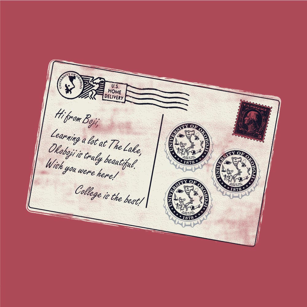 Boji Postcard Tee - Red