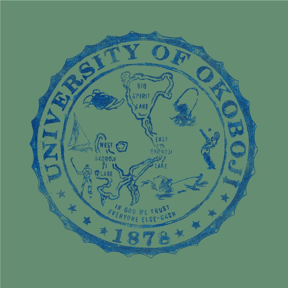 Okoboji Sketch Crest Tee - Green