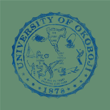 Okoboji Sketch Crest Tee - Green