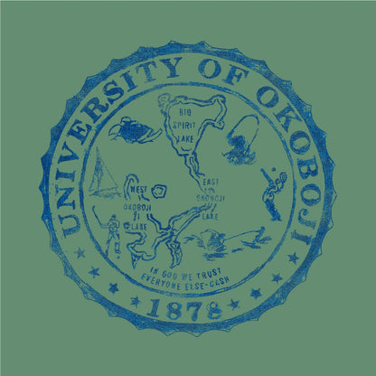 Okoboji Sketch Crest Tee - Green