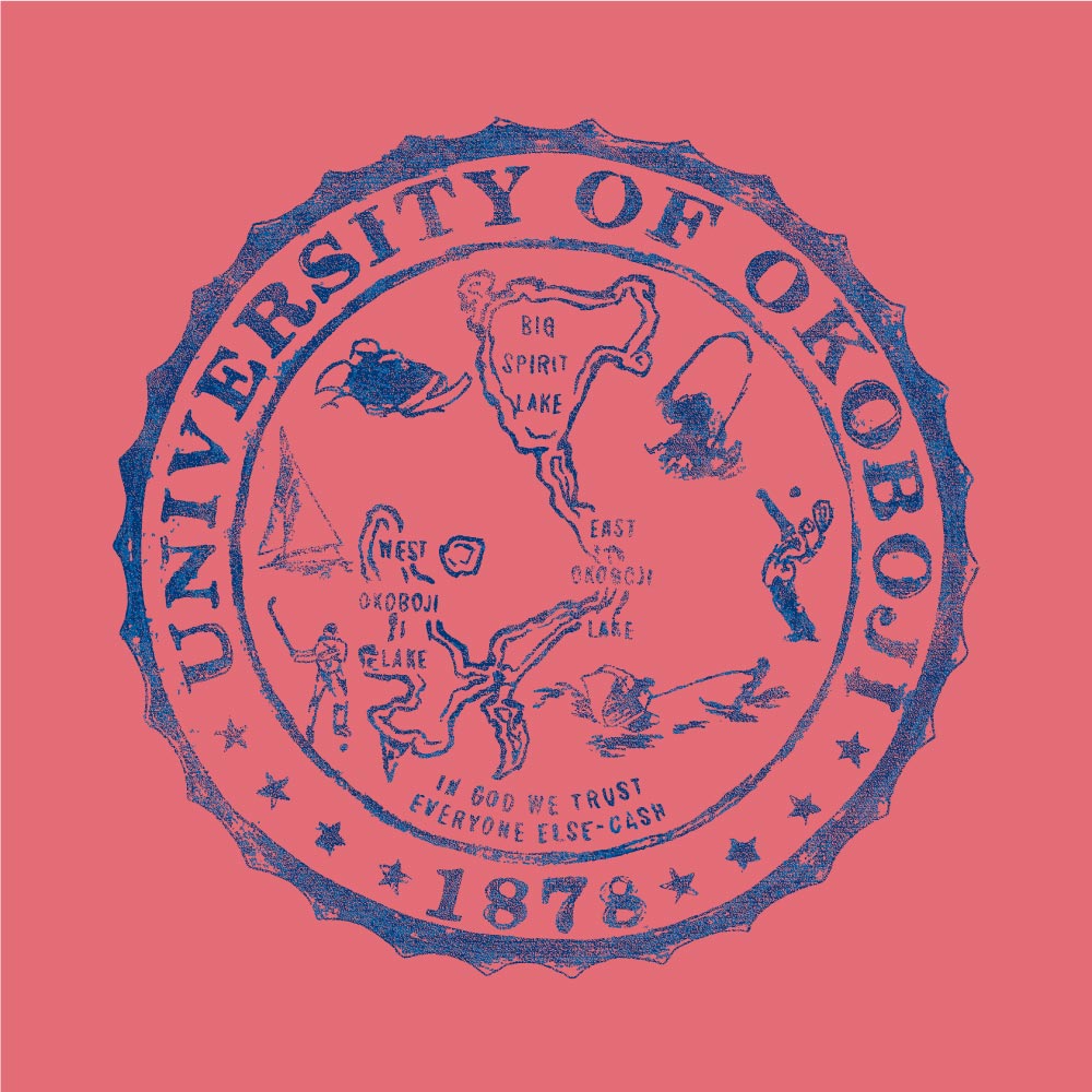 Okoboji Sketch Crest Tee - Red