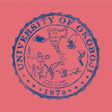 Okoboji Sketch Crest Tee - Red