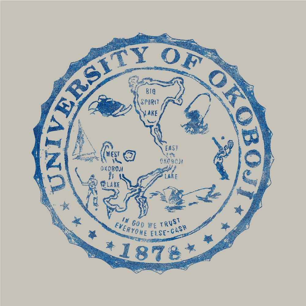 Okoboji Sketch Crest Tee - Beige