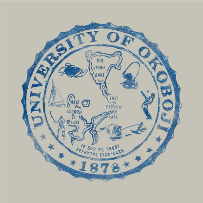 Okoboji Sketch Crest Tee - Beige