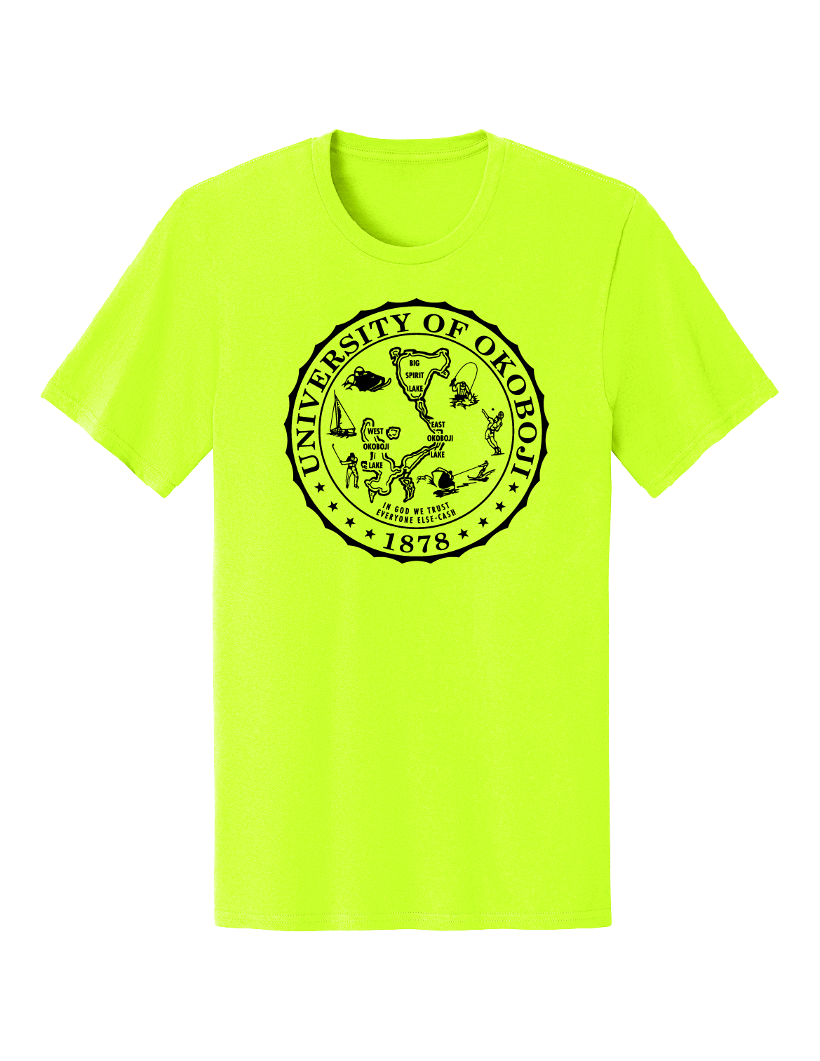 Okoboji Easy Cotton Crest Tee - Neon Yellow