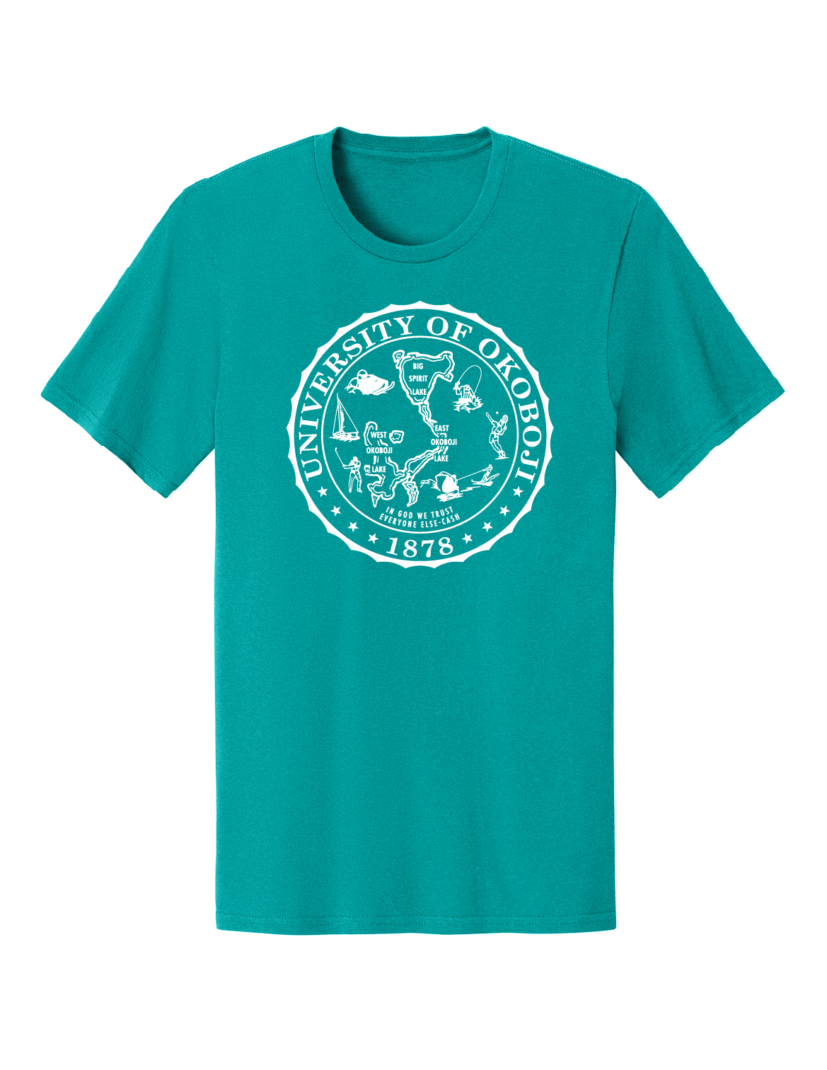 Okoboji Easy Cotton Crest Tee - Aqua