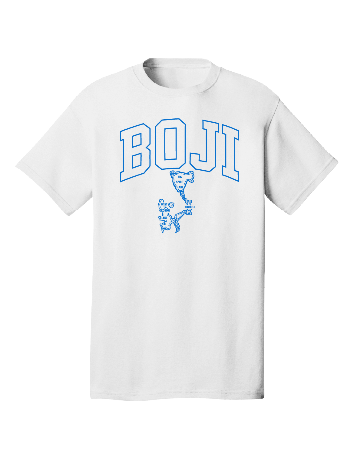 Boji Blue Arch Tee - White