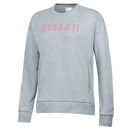 Lady Okoboji Big Cotton Everlee Crew - Oxford Heather
