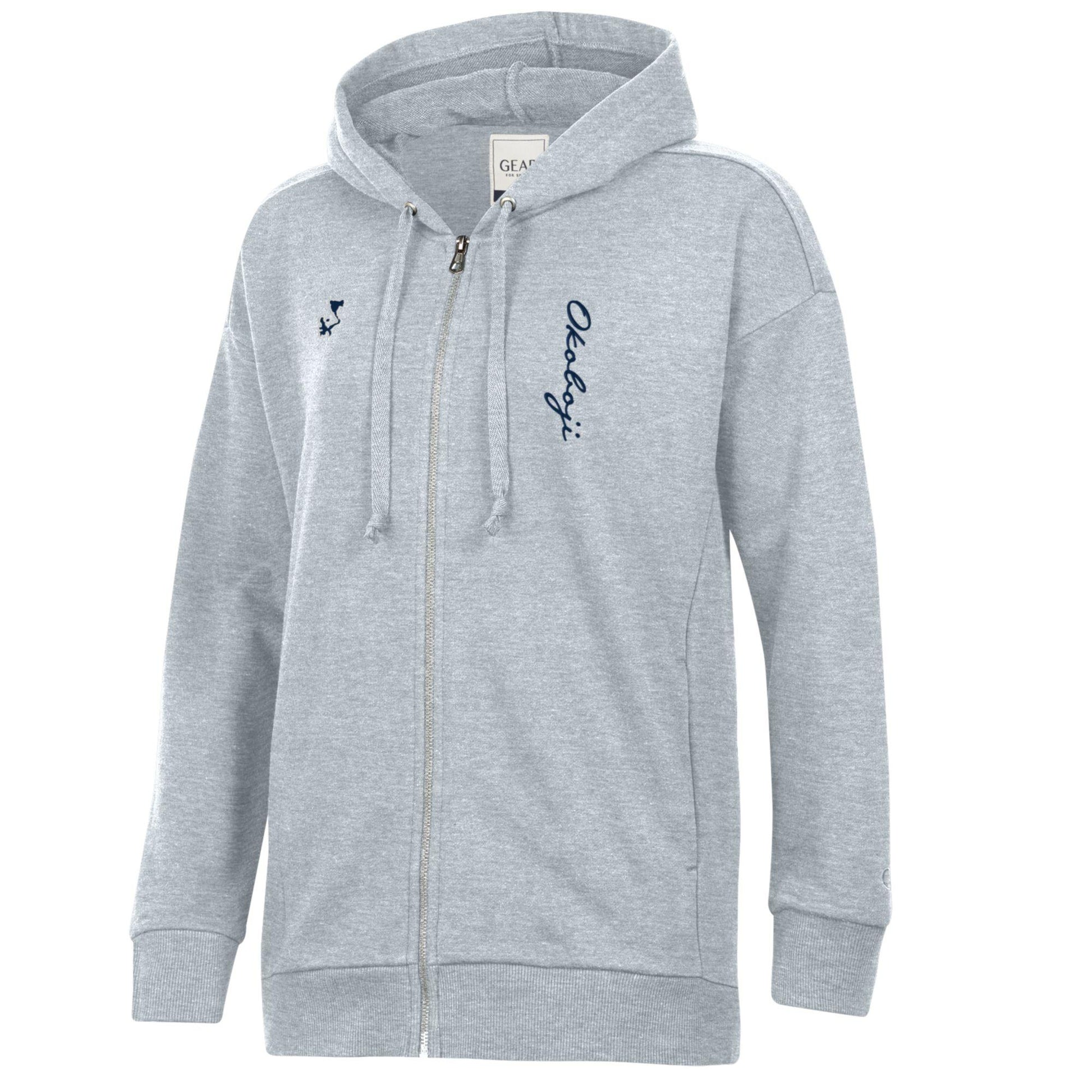 Okoboji Lady Full Zip Hood with Lake - Grey