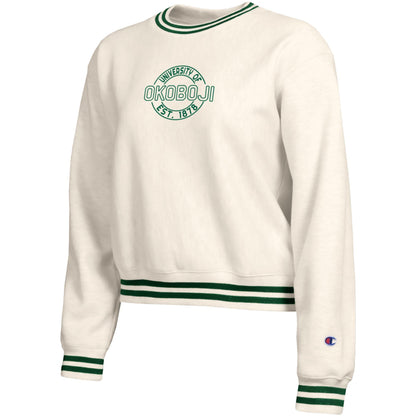 Women's Okoboji Reverse Weave Green Ringer Crop