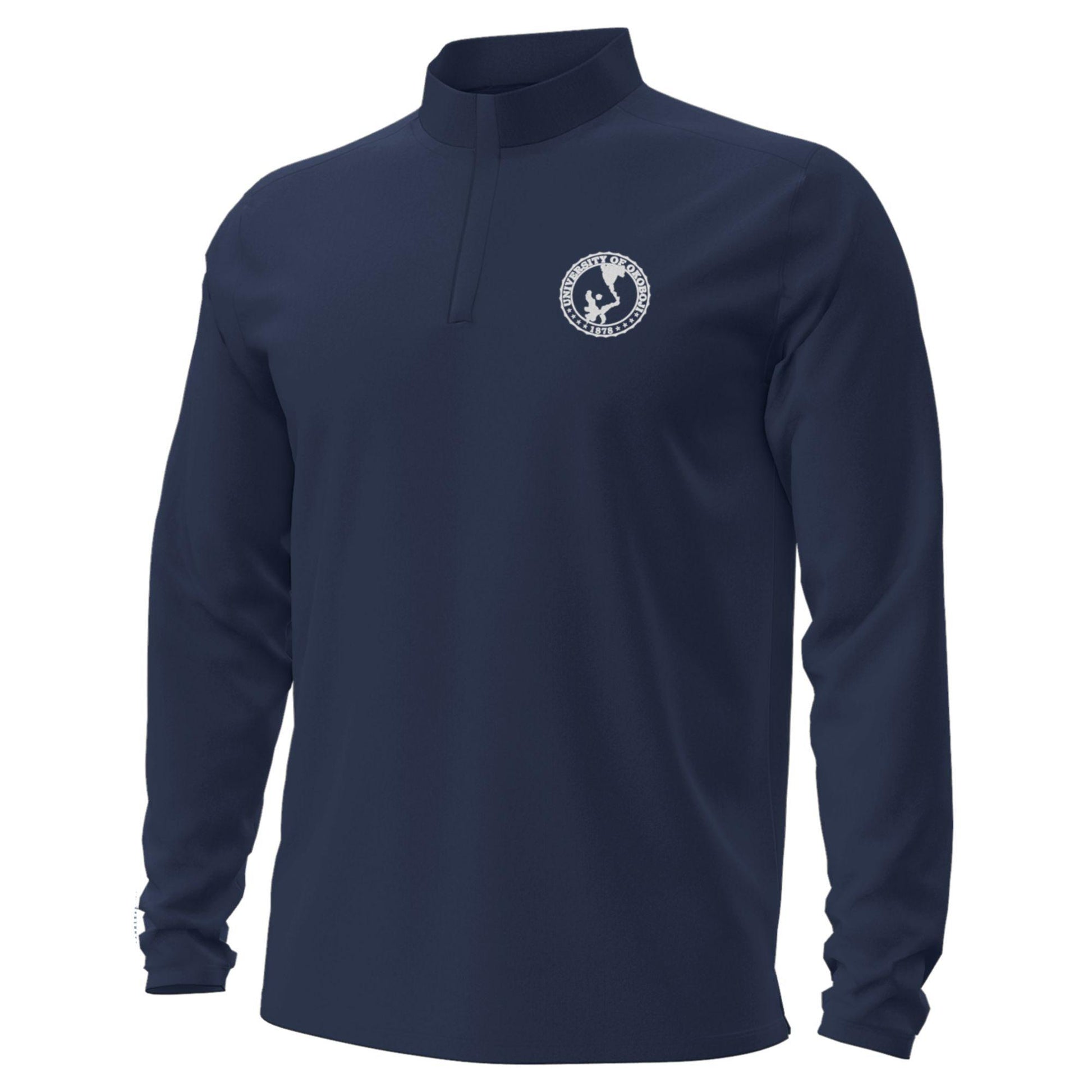 U of Okoboji Embroidered Mens Motion 1/4 Zip - Midnight Navy