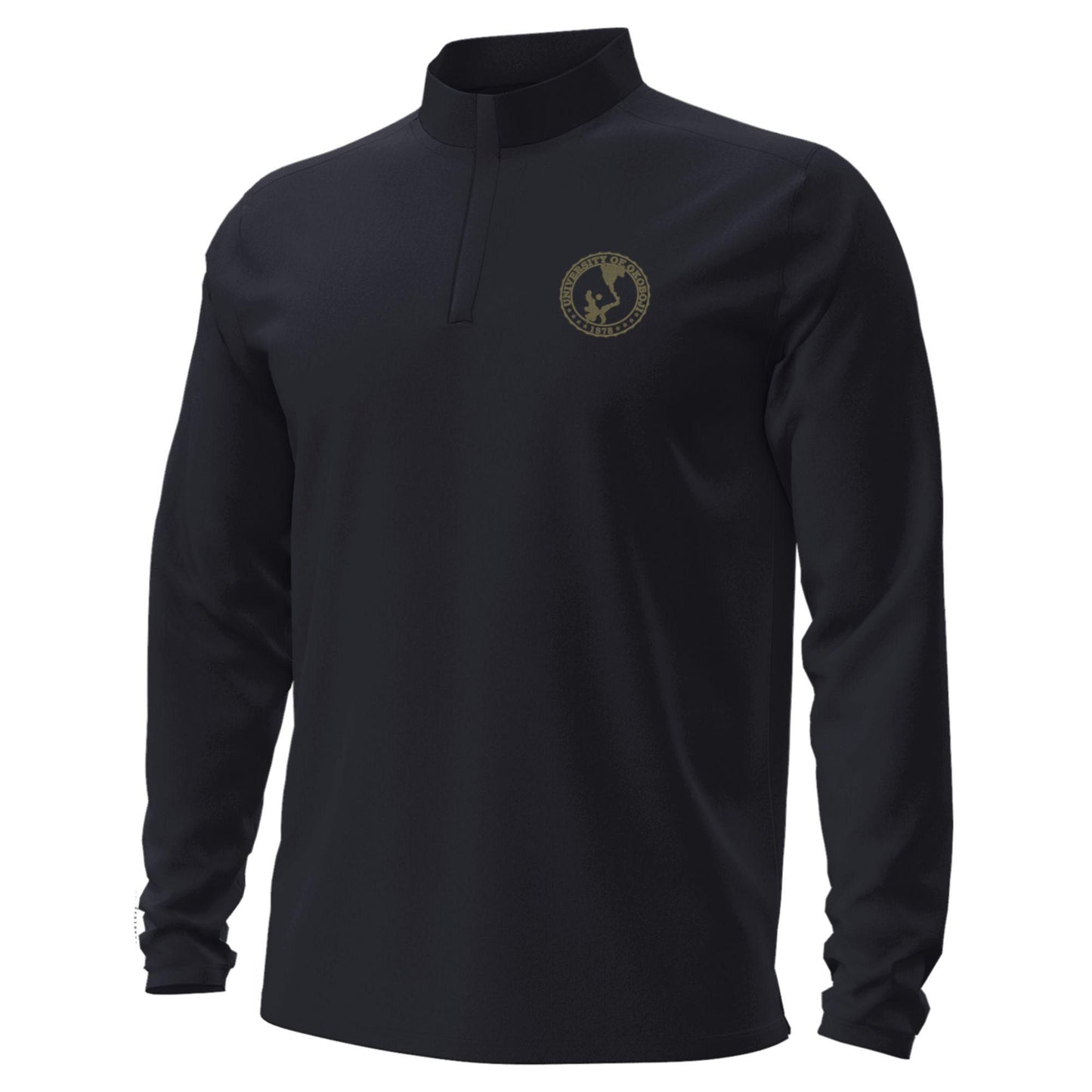 U of Okoboji Embroidered Mens Motion 1/4 Zip - Black