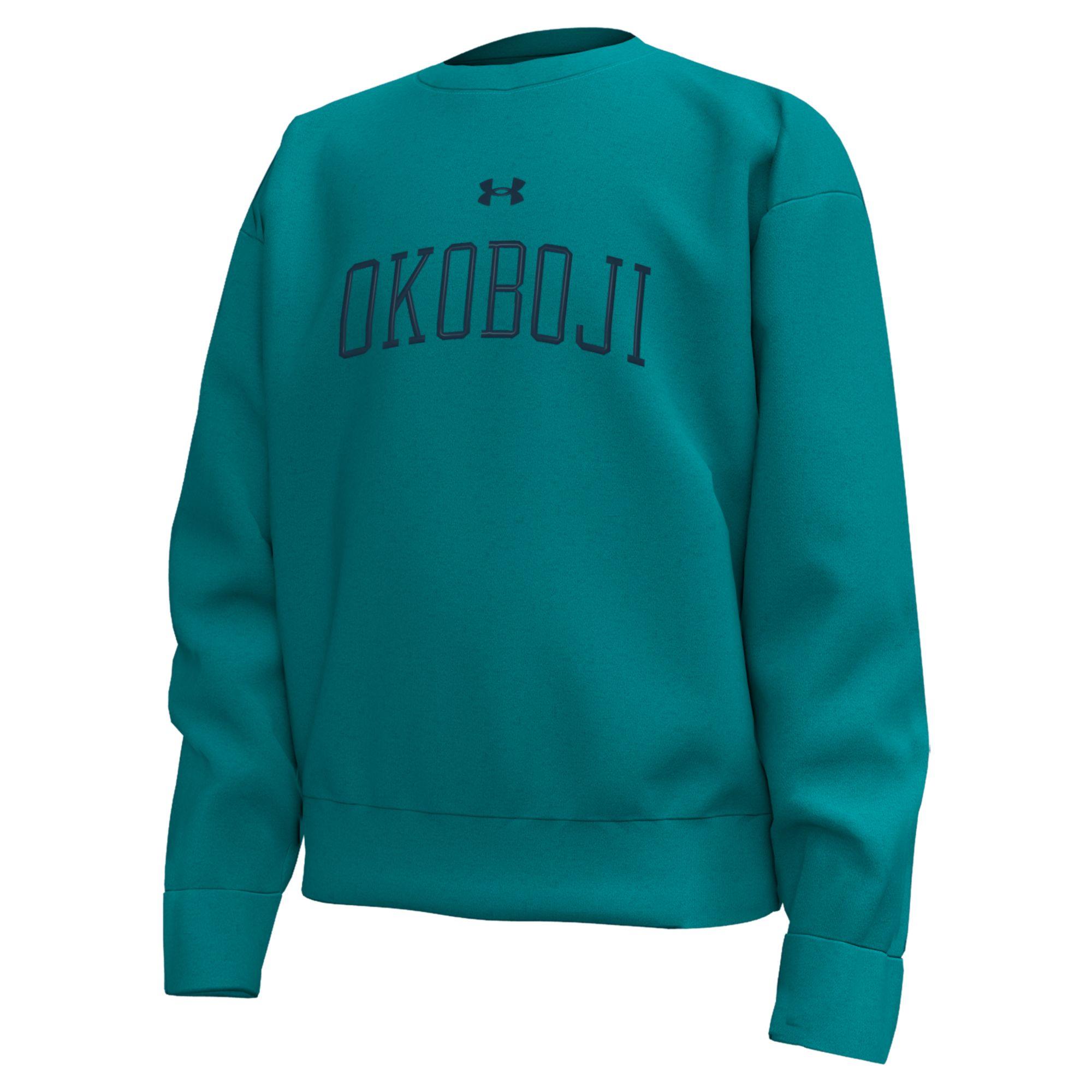 Under Armour Youth Embroidered OKOBOJI Icon Fleece Crew - Coastal Teal – front view