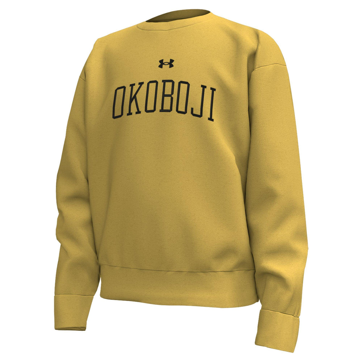Under Armour Youth Embroidered OKOBOJI Icon Fleece Crew - Gold Rush – front view