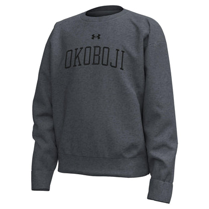 Under Armour Youth Embroidered OKOBOJI Icon Fleece Crew - Pitch Grey Heather – front view