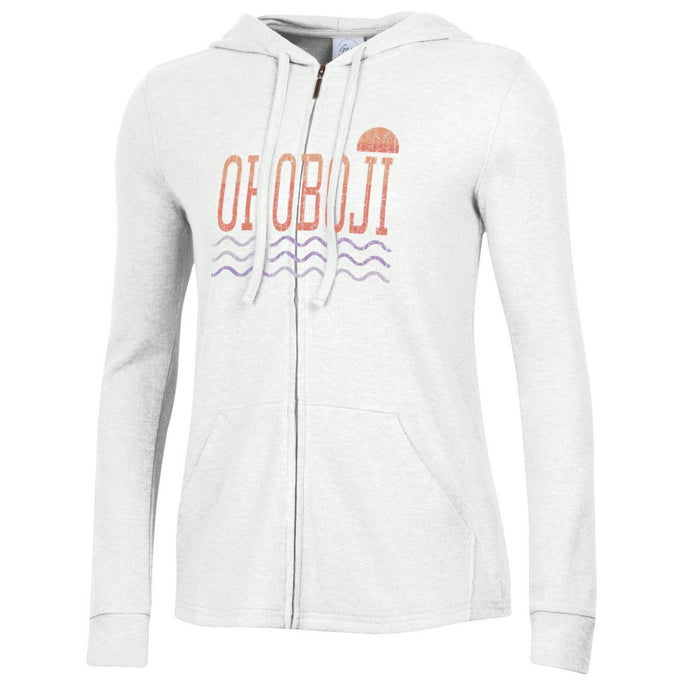 Okoboji Sunset On Water Ladies Full Zip