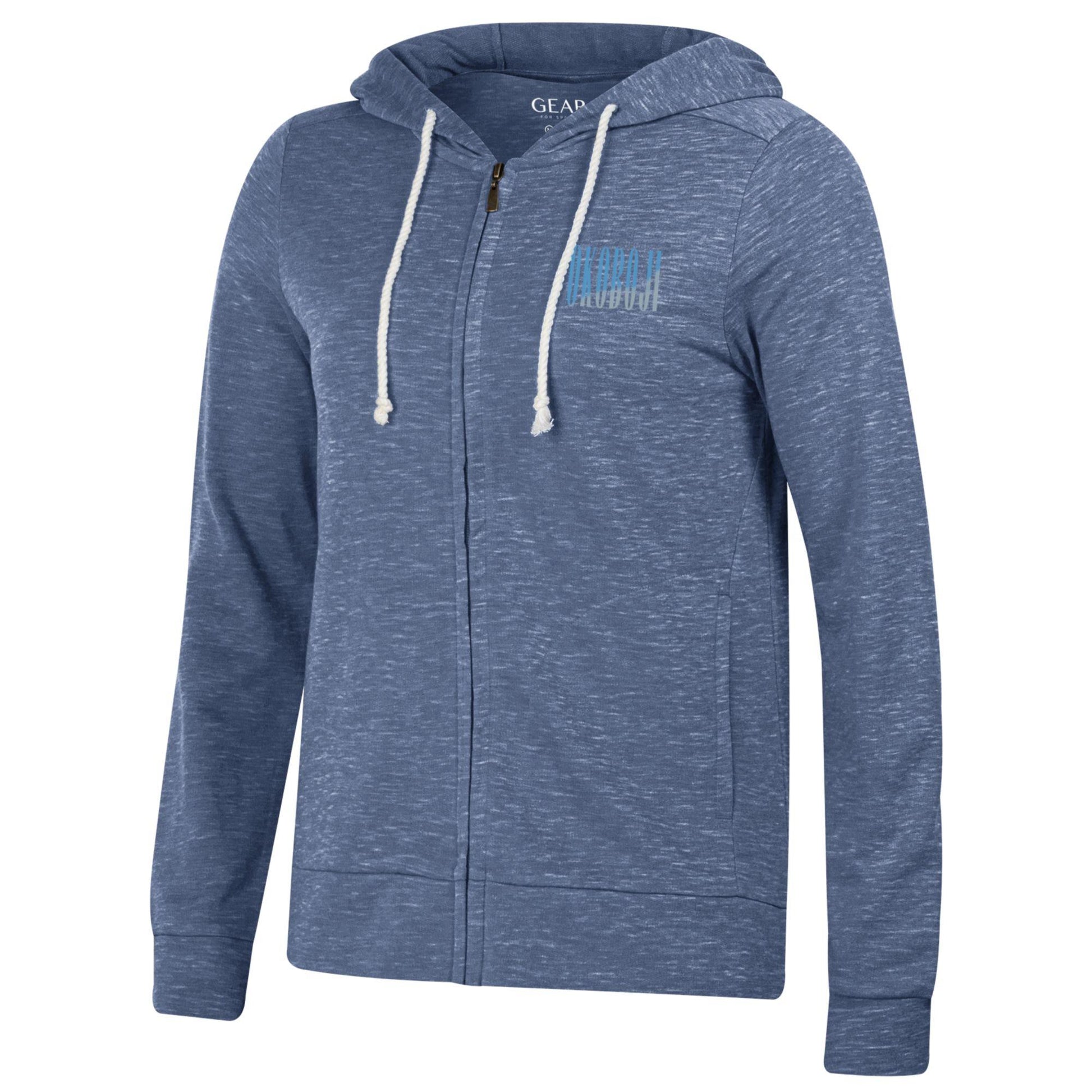 Women's Full Zip Blue Okoboji Hood
